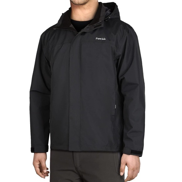 PAMLULU Mens Waterproof Rain Jacket - Picture 5 of 9